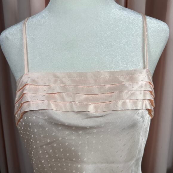 Vintage Indulgence Peach Satin Dot Cami Size 34 USA Made 90s Y2K Lingerie Top - Picture 5 of 12